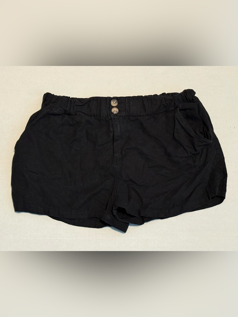 Forever 21 Black High-Waist Button Front Shorts
